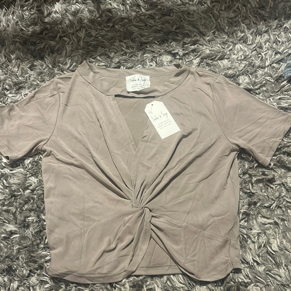 Plain tan brand new Sadie and sage shirt